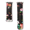 Floral Baskılı Deri İzle Band Strap Apple İzle Çiçek Tasarım Bileği Iwatch 38mm 42mm5328635