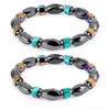 I più nuovi braccialetti magnetici in ematite Bracciale in lega di colore nero con perline di calcoli biliari neri per donna uomo