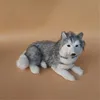 Dorimytrader Squatting Dog Realistic Husky Plush Toy Polyetylen Furs Hantverk Simulering Pet Dogs Hem Dekoration Docka Kids Gift