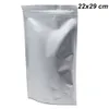 22x29cm чисто алюминиевая фольга молния замок мешок мешки упаковки еды самоуплотняющаяся чистого фольги хранения продуктов упаковка мешок с застежкой-молнией