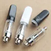 Flat White / Black Ceramic Tips Dikke Oil Cartridge Wickless Ceramic Atomizer Ecig Vape Pen .5ml 1ml Th205 Vaporizer Winkelwagens PP Tube verpakking