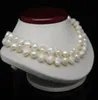 Nuovo 1029 +++ 32 "Collana di perle irregolari di colore bianco lungo 9-10 mm