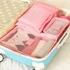 6 stks / set Trip Bagage Organizer Polyester Draagbare Reispartitie Pouch Storage Tassen Home Organisatie Accessoires Benodigdheden