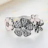 Alla hjärtans dag autentiska 925 Sterling Silver Pink Flower Poetic Daisy Cherry Blossom Finger Rings for Women Original smycken