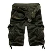 2016 New Mens Summer Army Cargo 3/4 Three Quarter Pants Cotton Multi Pockets  Tactical Camo Casual Men Jogger Short