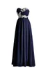 Dark Navy Long Bridesmaid Dresses Applique Beading Sequins Floor Length Sweetheart Green Red Pink Blue Robe De Soiree Prom Dress