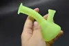 Renkli Aydınlık Mini Cam Dab petrol Rig bong renkli Sabit Downstem Kalınlığı Fıskiye Nargile 10mm Ortak Nargile