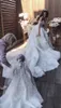 Gorgeous Off The Shoulder Ball Gown Wedding Dresses Flora Lace Appliques Court Train Bridal Gowns Custom Made Saudi Arabic Wedding Vestidos