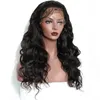 ブラックボディウェーブ合成レースフロントウィッグベビーヘアブラウンブルゴーニュブロンドgloreless gluelless long wavy hair for women6490111