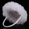 Белое страусистое перо цветка цветочниц элегантная круглая шелковая цветочная корзина Свадебная фальшивка свадебные аксессуары new253t