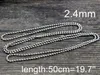 Stainless Steel Ball Bead Chain Necklace 20 inch Length 50cm 60cm for DIY Bracelet Necklace Jewelry Finding Making Chains 2.4mm thickness