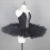 Costume de danse de Ballet pré-professionnel noir crêpe Tutu pour adulte ballerine Costume répétition Ballet Tutus BLL004