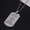 Rostfritt stål Hängsmycke Halsband "Jag älskar dig till månen och tillbaka" Hund Tag Necklace Military Mens Smycken Familj Gåva