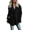 Winter 2018 Plus size dames fleece faux bont jas jassen met zakken verdikken teddy jas vrouwelijke pluche overjas casual bovenkleding