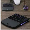 Parasolant Telefone Móvel Jogos de Tablet Teclado Mecânico 28 Chaves USB Arco-íris com fio de uma mão Gaming Waterproof Backlit Teclado