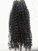 새 도착 컬 인간의 버진 브라질 머리카락 Weft 클립에 인간의 머리카락 확장 처리되지 않은 자연 블랙 컬러 폐쇄