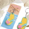 20st Flip Flop Keychina Bröllop favoriserar Slipper Keychain Party Favor Souvenir Beach Theme Event Giveaways Reception Keepsake