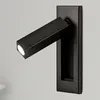 Topoch Wall Sconce LED Light Lamp Head Docks i bakplattan med push -switch Swivels 90Gere vänster/höger/framåt 3W för hus RV -båt