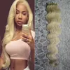 613 Bleach Blonde Grade 7a Nieprzetworzona Taśma Przedłużanie Włosów 100G 40 SZTUK Brazylijski Dziewiczy Ciało Fala Włosy Skóra Weft Hair Extensions