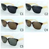 Bamboo Sunglasses Cool Black Frame Men Sun Glasses Women Fashion Shade Eyewear Wood Temples 5 Colors