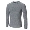 2018 primavera Otoño Invierno suéter hombres algodón hombres suéter de manga larga Simple tejido gris sólido tamaño Xxl pulóver Hombre