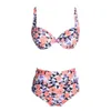 blomstryck push up bikini