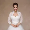 2018 New Ivory Summer Lace Boleros da sposa maniche lunghe da donna Giacche da sposa da donna Plus Size per la festa nuziale il giorno di Natale