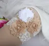 Szampańskie nogi nogi ślubne Podwiązki szyfonowe ręcznie robione kwiaty Półzor podwiązek ślub ślub Pasek 2 sztuki