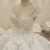 Захватывающий Дубай Платье De Novia Роскошные бисером жемчуг Кружева Аппликации бальное платье свадебное платье Fabulous Sexy с плеча Свадебное платье