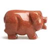 1.57" Natural Goldstone Crystal Pig Handmade Carved Lovely Pigs Paperweight Art