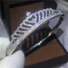 choucong Crown bracelet Pave setting Diamond S925 Silver Filled Party Wedding bangle for women Fashion accessaries