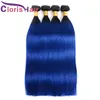 Cheveux bruts indiens vierges ombrés tisse 3 paquets soyeux droite couleur deux tons 1B bleu Remy Extensions de cheveux humains pour 6223391