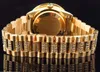 Lüks kol saati satmak 18K Sarı Altın Erkek Başkanlık Gündüzü Elmas Çerçeve İzle 36mm Otomatik Men039s Watch Wrist5127924