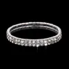 Ship Cheap 3 Row Stretch Bangle Silver Rhinestones Cute Prom Homecoming Wedding Party Evening Jewelry Bracelet Bridal Accesso5124742