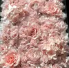 Oggetti di scena per matrimoni creativi Seta rosa trafori crittografia muro sfondo floreale fiori artificiali