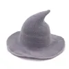 Chapeau de sorcière tricoté en coton, casquette décontractée à large bord, chapeaux seau pour femmes, Chapeau de magicien magique pliant amusant, Chapeau de couleur unie pour femme 2914