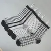 Atmungsaktive Glasseidensocken mit Rüschenbesatz, transparent, Knöchel, durchsichtiges Netz, kostenloser Versand A-0495