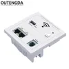 Routers OUTENGDA 150Mbps in Wall AP for smart Hotel Embedded Access Point WiFi Wireless POE Supported Wireless Router Repeater White