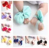 Baby Sandals Bowknot Shoes Cover Barefoot Foot Chiffon Bow Ties Infant Girl Kids First Walker Shoes Photography Props 14 Colors A164