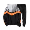 Mens Sports Tracksuits Running Athletic 2pcs Clothing Sets Hooded Zipper Jackets Long Pencil Pants Suits