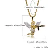 Hip Hop Copper Gold Silver Color Plated Iced Out Micro Pave CZ Stone Angel Wing Pendant Necklace For Men Women262K