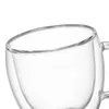 핸들 커피 컵 높은 붕규산 투명 혁신적인 꽃 리셉터클 컵과 더블 레이어 커피 컵 내열성