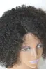 Afrikansk BIR Kinky Curly Wig Human Afro Full Paryker för Svarta Kvinnor Virgin Brasilianska Hårspets Fram med Bangs 150% Densitet 14inch Diva1