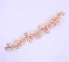 Diadema de oro rosa Boda Flor nupcial Corona Tiara Cristal Rhinestone Accesorios para el cabello Banda Joyería Princesa Reina Tocado Hea270x