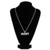 Hip Hop glacé Micro pavé cubique Zircon CLOUT lettre pendentif or argent couleur plaqué collier à breloques pour hommes femmes