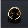Speciale klassieke herenpunk hiphop leeuwenkop gouden ring luxe sieraden met CZ-kristallen