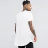 Alla Nya Mens T-shirt Utökad Tshirt Mens Kläder Curved Hem Long Line Tops Tees Hip Hop Urban Blank Justin Shirts