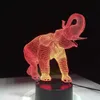 3d candeeiro de mesa luz noturna elefante animal forma de toque sensor 7 mudança de cor levou