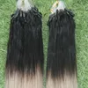 T1B/Grey Ombre 100g 1g/s 100s brazilian micro ring loop hair extensions Straight Micro Link Human Hair Extensions