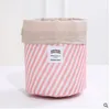 Travel Makeup Bag Barrel Shape Cosmetic Bags Creative Large Capacity Elegant Women Drawstring Storage Bag